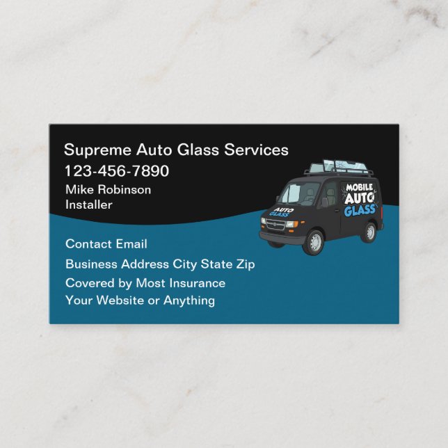Carte De Visite Mobile Auto Glass Repair Services  (Devant)