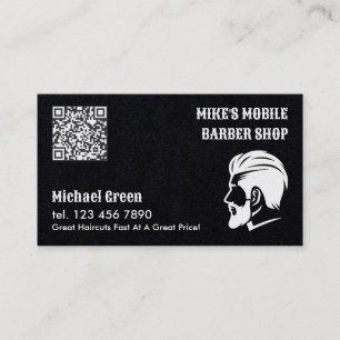Carte De Visite Mobile Barber Premium QR personnalisé