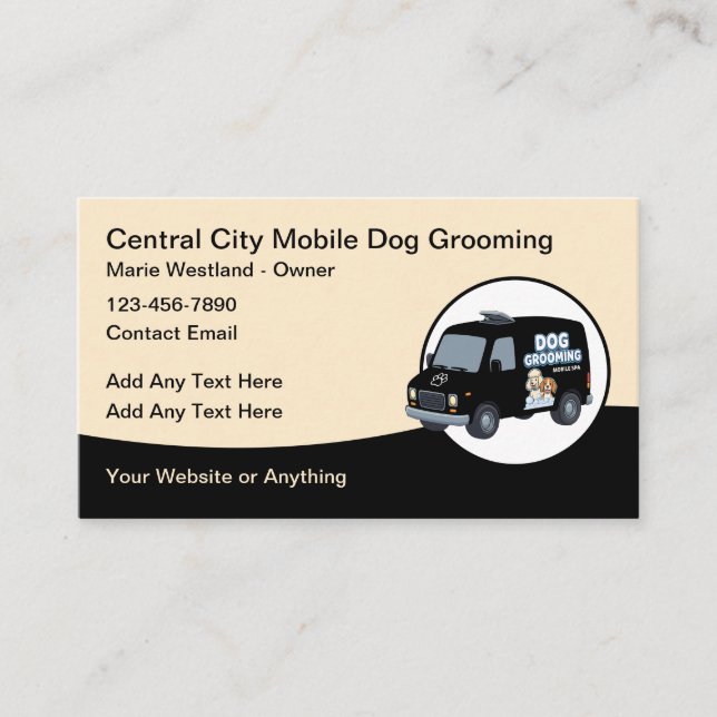 Carte De Visite Mobile Dog Grooming Services Groomer (Devant)
