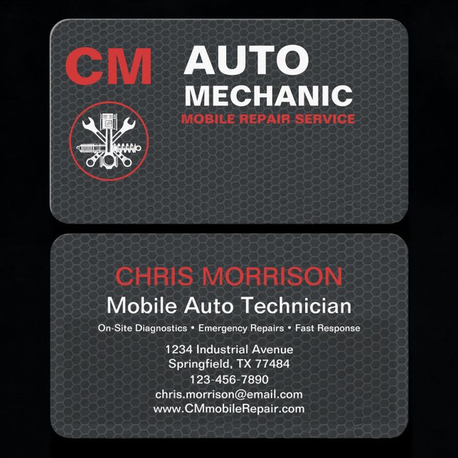 Carte De Visite Mobile Mechanic Auto Repair Services (Créateur téléchargé)