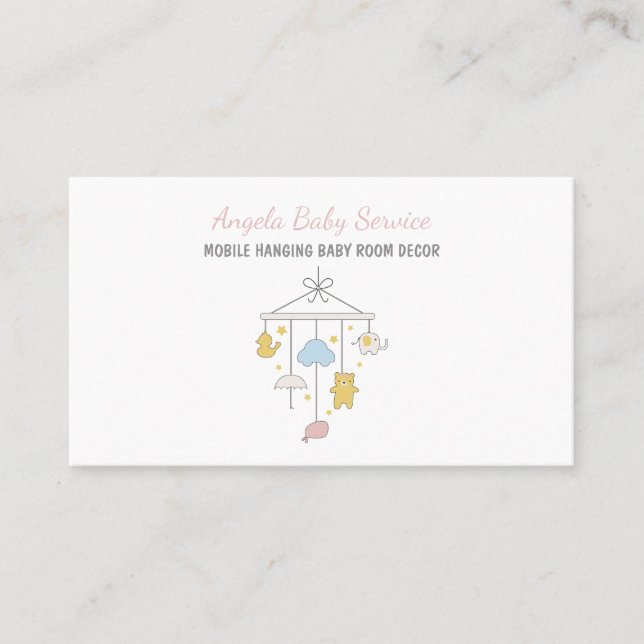 Carte De Visite Mobile suspendu pour chambre de bébé (Devant)