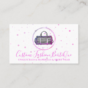 Carte De Visite Mode Boutique pois Sacs fourre-tout roses