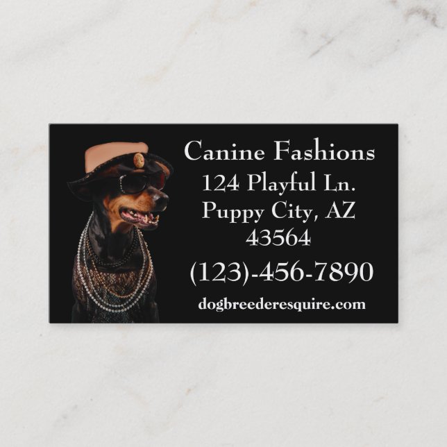 Carte De Visite Mode canine (Devant)