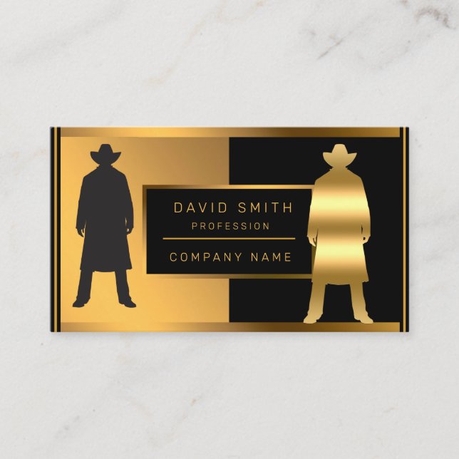 Carte De Visite Mode Classique Luxe Ajouter Votre Texte Pour-Lui (Devant)