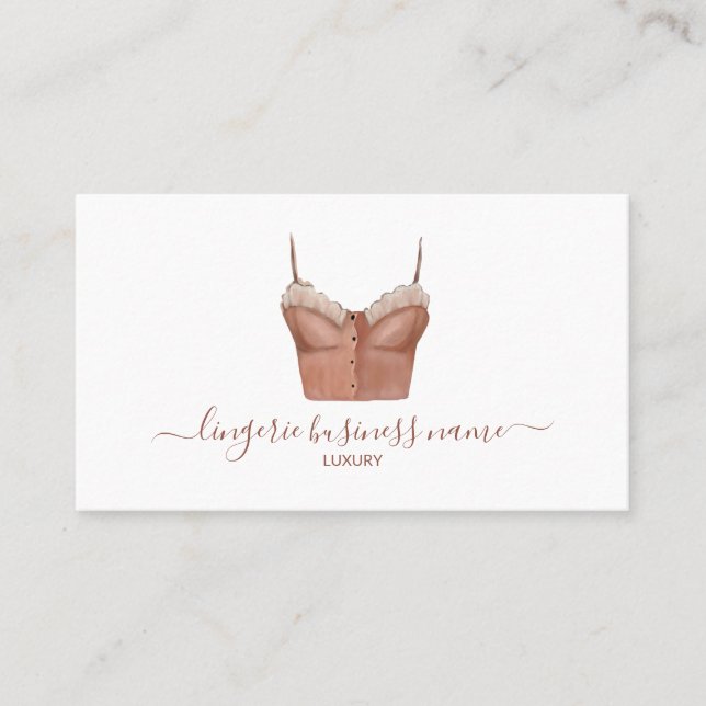 Carte De Visite Mode de lingerie à l'aquarelle (Devant)