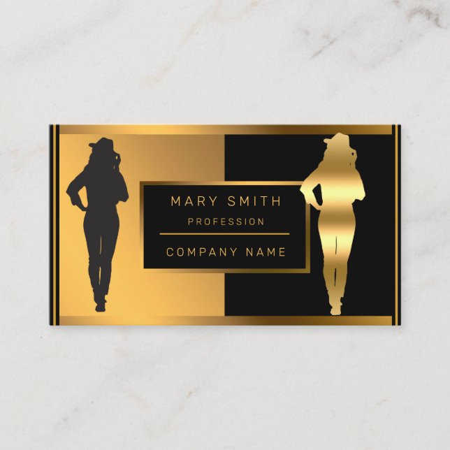 Carte De Visite Mode de luxe classique Ajouter votre texte pour el (Devant)