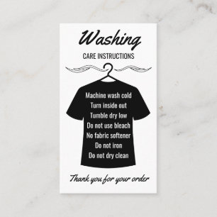 Carte De Visite Mode d'emploi des vêtements de chemise noire