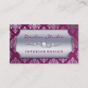 Carte De Visite Mode/design d'intérieur se précipitants pourpres