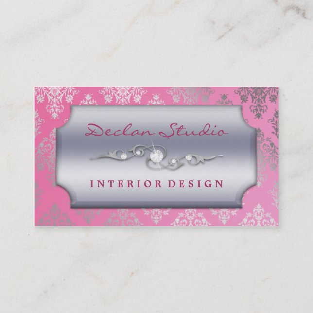 Carte De Visite Mode/design d'intérieur se précipitants roses de (Devant)