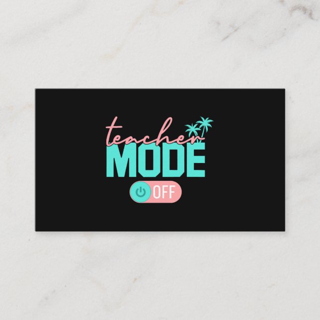 Carte De Visite Mode Enseignant Happy Dernier Jour De L'École Été  (Devant)