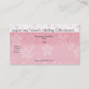 Carte De Visite Mode faite main féminine rose de motif de fleurs