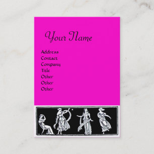 Carte De Visite MODE FEMME ANTIQUE MONOGRAM rose noir blanc