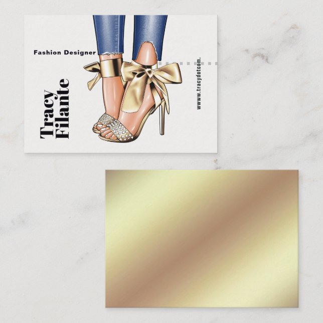 Carte de visite mode Glam Chic Gold (Devant / Derrière)