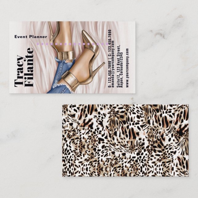 Carte De Visite Mode Glamour Chic (Devant / Derrière)