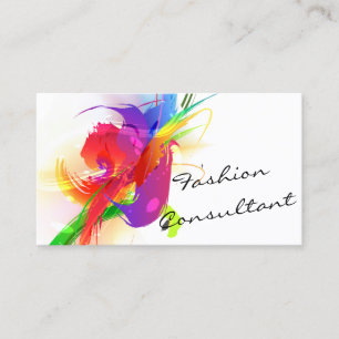 Carte De Visite Mode Loriquet Abstrait Éclaboussure de Peinture