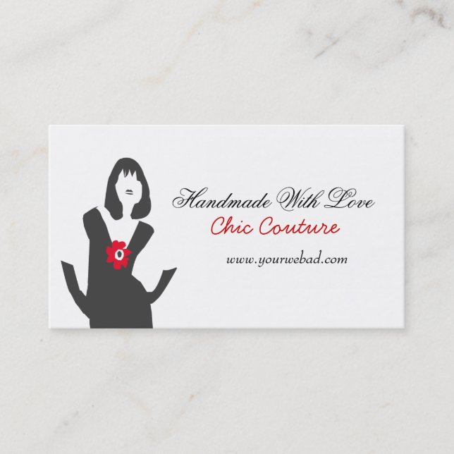 Carte De Visite Mode Modèle Black Allure Posh Chic Beauty (Devant)