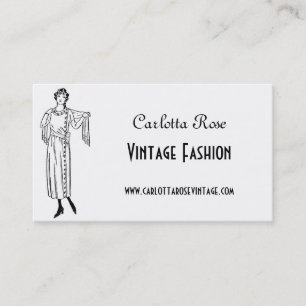 Carte De Visite Mode Vintage noir et blanc