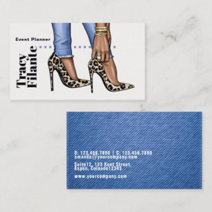 Carte de visite mode Zèbre Glam Chic