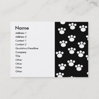 Carte De Visite Modèle animal noir et blanc d'empreinte de patte