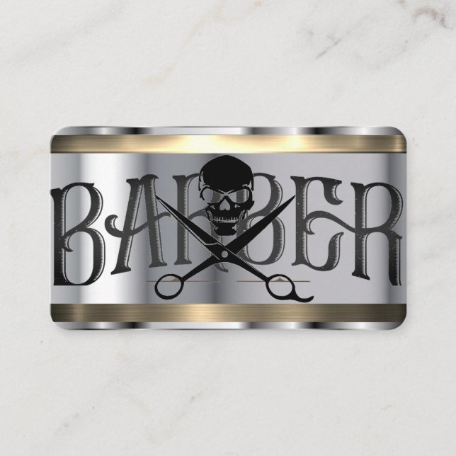 Carte de visite Modèle barbier (Devant)