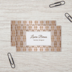Carte De Visite Modèle baroque de beige de gradient de style