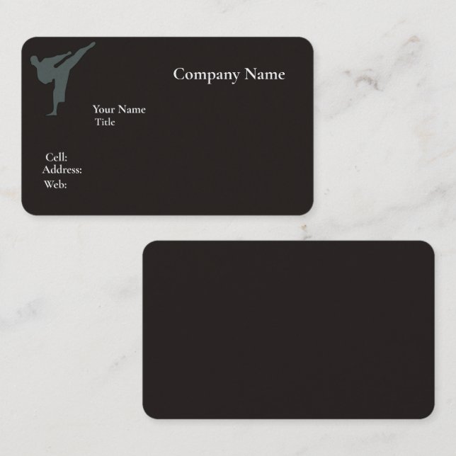 Carte de visite Modèle blanc de base avec bleu (Devant / Derrière)
