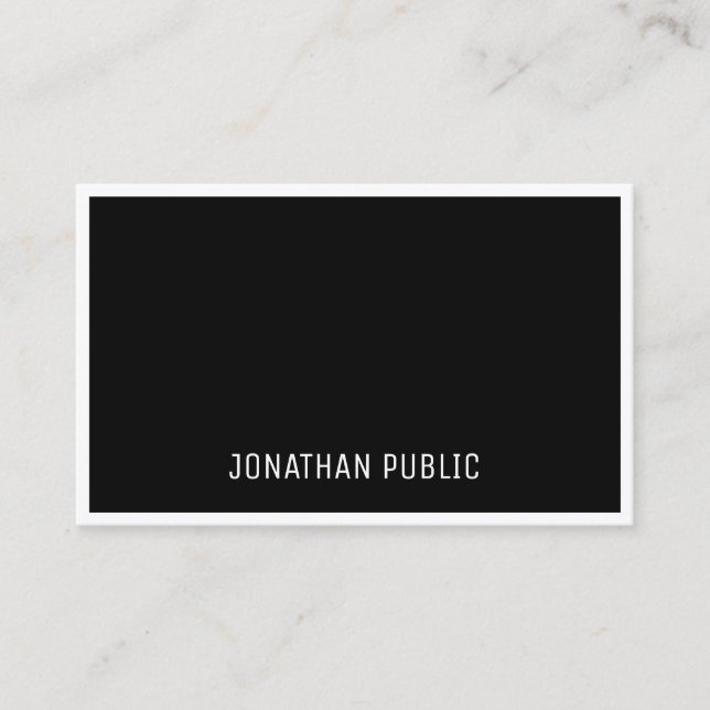 Carte De Visite Modèle blanc noir moderne et professionnel simple (Devant)
