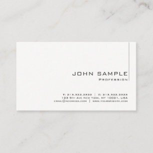 Carte De Visite Modèle blanc simple et élégant personnalisé