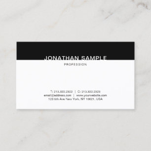 Carte De Visite Modèle Cool minimaliste noir et blanc élégant