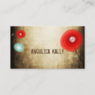 Carte De Visite Modèle Coquelicot Rouge