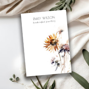 Carte De Visite Modèle d'affichage Boho Fleur sauvage sec vierge b