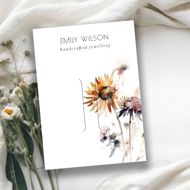 Carte De Visite Modèle d'affichage Fleur sauvage sec Chic Boho (Créateur téléchargé)