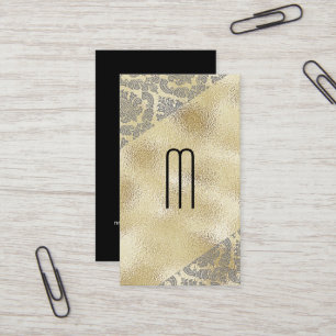 Carte De Visite Modèle Damask Gold Foil