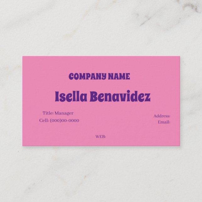 CARTE DE VISITE MODÈLE DE BASE (Devant)