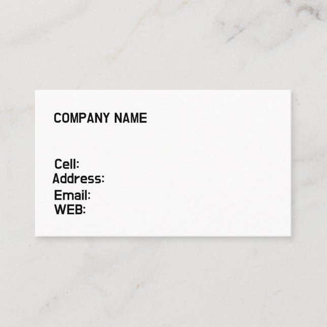 CARTE DE VISITE MODÈLE DE BASE (Devant)