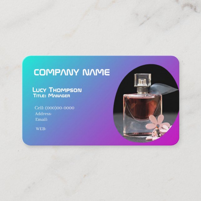 CARTE DE VISITE MODÈLE DE BASE, MAGASIN DE PARFUMS (Devant)