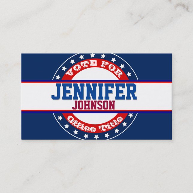 Carte De Visite Modèle de campagne politique (Devant)