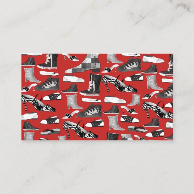 Carte De Visite Modèle de chaussure de mode rouge (Devant)