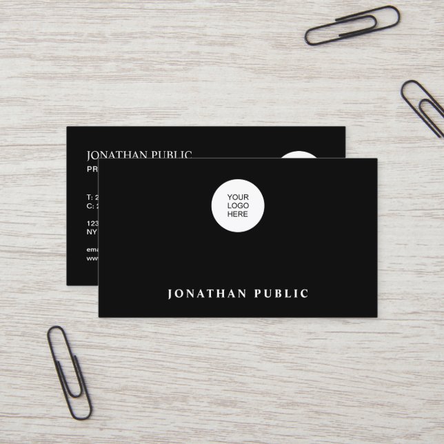 Carte De Visite Modèle de code QR en noir et blanc pour télécharge (Devant/Arrière en situation)