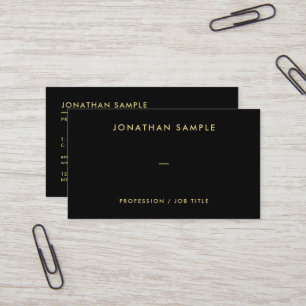 Carte De Visite Modèle de code QR moderne Élégant Black Gold Texte
