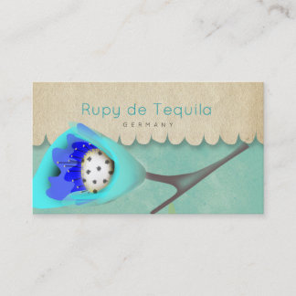 Carte De Visite Modèle de concepteur de calque à coquilles turquoi