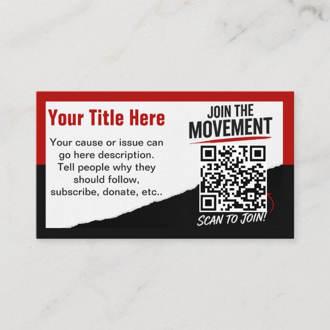 Carte De Visite Modèle de conception de code QR pour rejoindre le  (Devant)