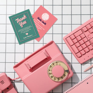 Carte De Visite Modèle de couleur Cool de typographie "Merci" rétr