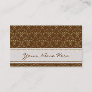 Carte De Visite Modèle de Damas Gold et Brown