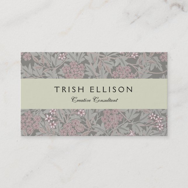 Carte De Visite Modèle de fleur de jasmin de William Morris (Devant)