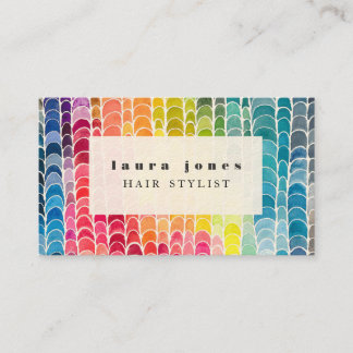 Carte De Visite Modèle de la liste de cheveux Motif aquarelle