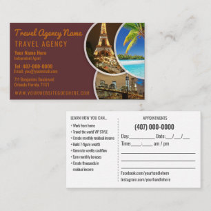 Carte de visite Modèle de l'agent de voyage