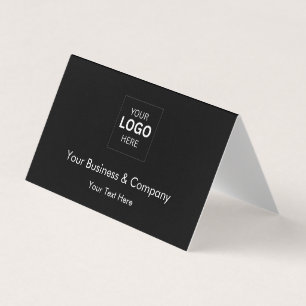 Carte De Visite Modèle de logo de luxe noir personnalisé pour entr