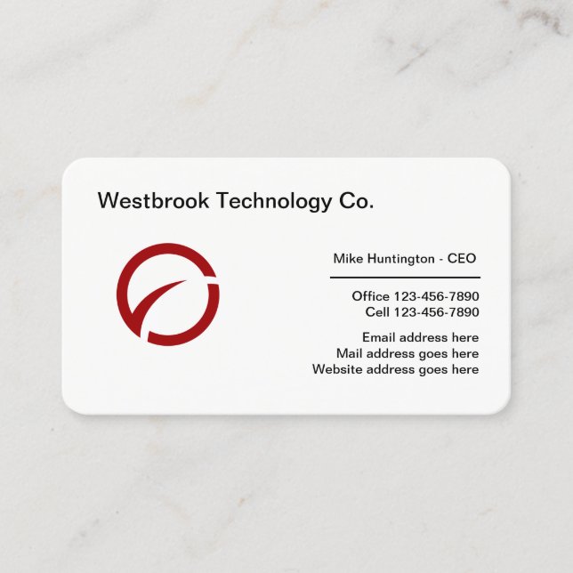 Carte De Visite Modèle de logo de technologie cool (Devant)