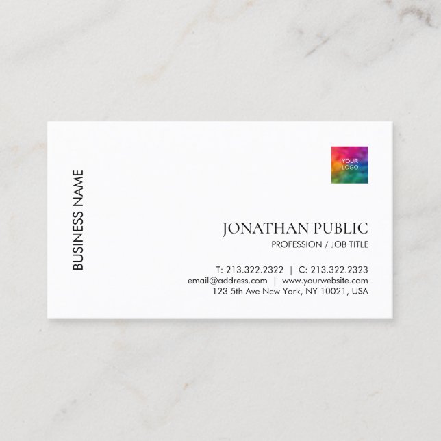 Carte De Visite Modèle de logo personnalisé professionnel élégant (Devant)